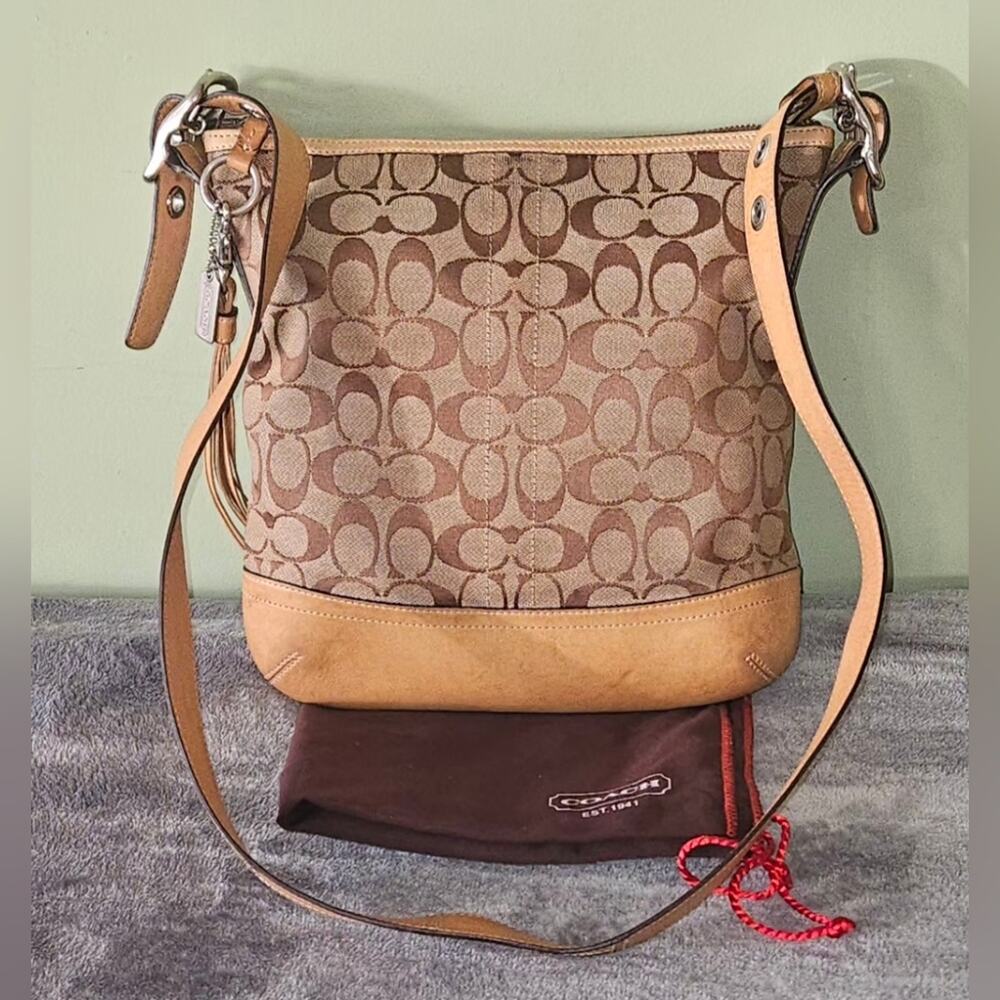 Coach Signature Leather Slim Crossbody Shoulder Bag